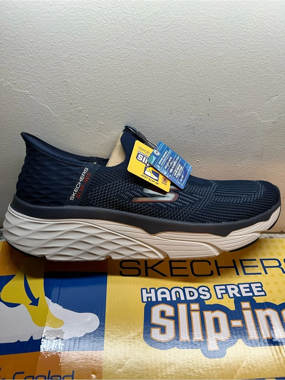 Skechers Navy hands free Slip-On Knit Walking Shoes